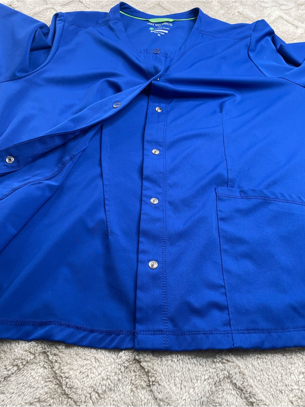 HH Works Women's Royal Blue Snap-Front Medical Jacket~ Sz XL - Picture 6 of 10